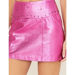 Idyllwind Women’s Keller Star Studded Metallic Leather Skirt